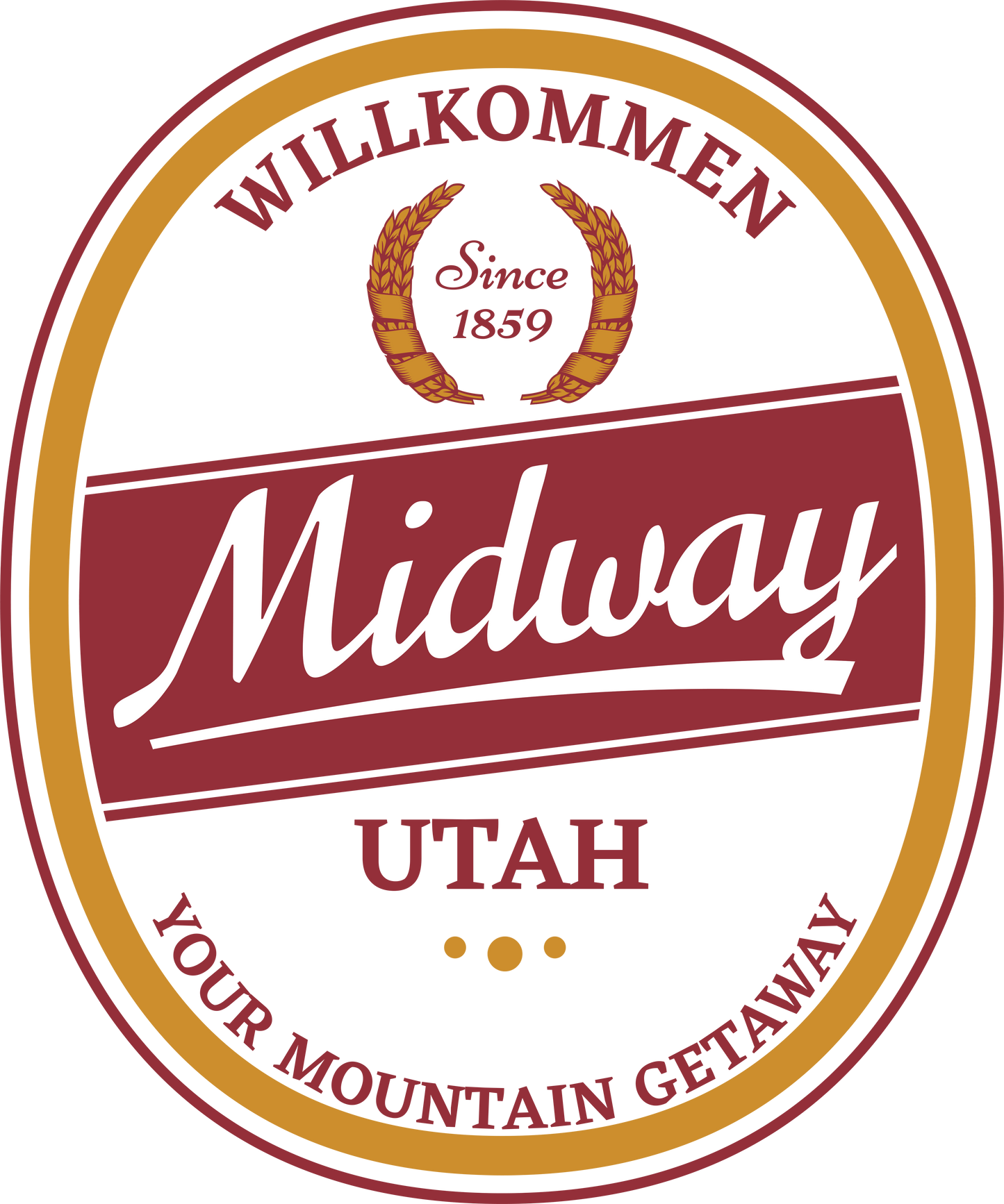 MIDWAY UTAH RED AND GOLD BEER LABEL